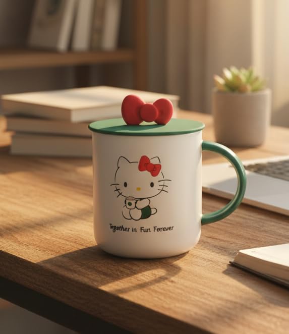 Amazon.com | Starbucks x Hello Kitty Ceramic Mug with Red Bow Lid